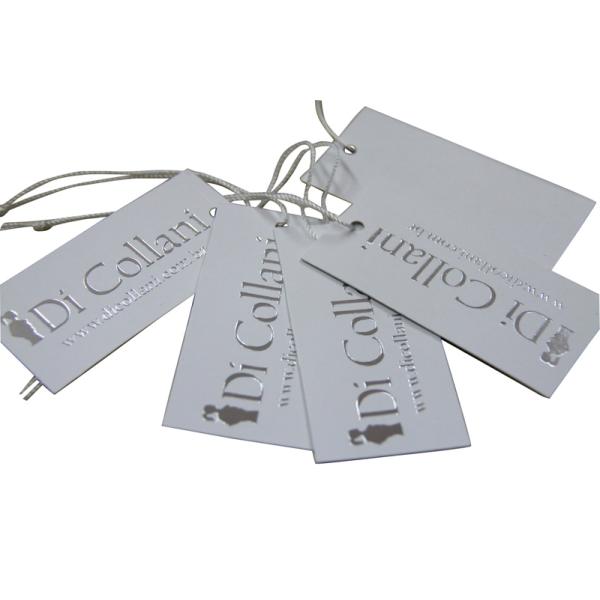 Customized Logos  Clothing Hang Tags 400gsm White Stamp Silvery 0.2mm - 2mm