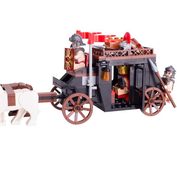 ABS children gifts medival emperor soldier figures military carriage building block toys