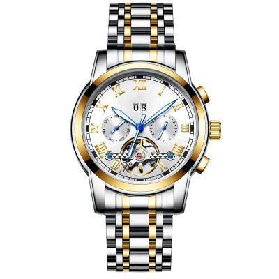 Relógio mecânico automático de 40 mm com alça SS 3BAR multifuncional com calendário