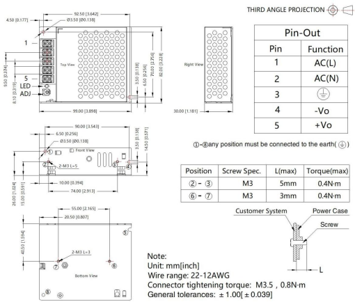 35W Ac Dc Enclosed Type Power Supply industrial power supply