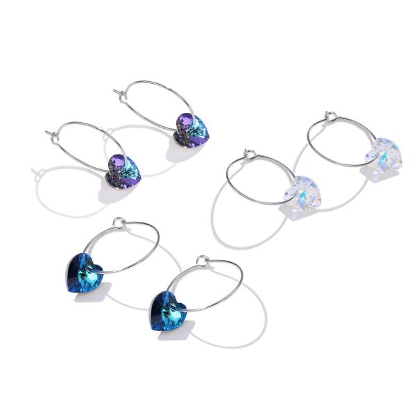 925 стерлинговых серебряных изготовленных на заказ серег обруча 20×10mm с Austrian crystal Кристл