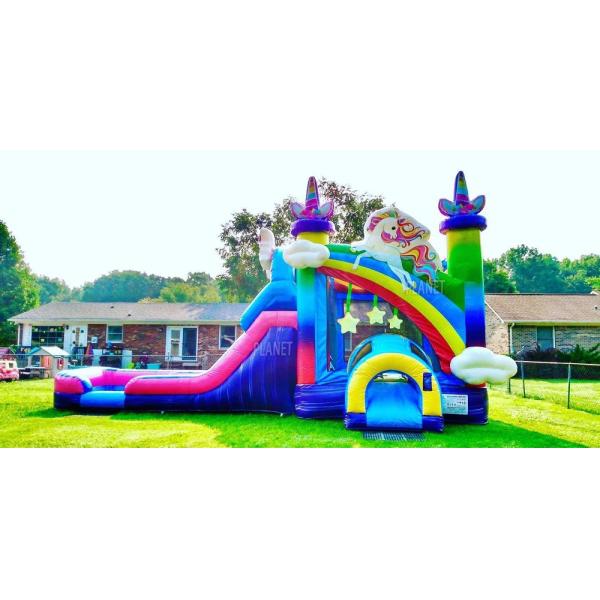 Commercial Colorié Château sautant en saut unique maison gonflable en saut