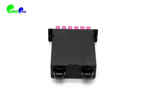 OM4 1U 4 Slots Patch Panel MPO MTP Cassette Desgined Low Insertion Loss For 10G / 40G