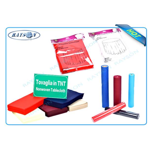 30-80 Gram PP Spunbond Non Woven Tablecloth / Table Cover Panton For Hotel / Restaurant