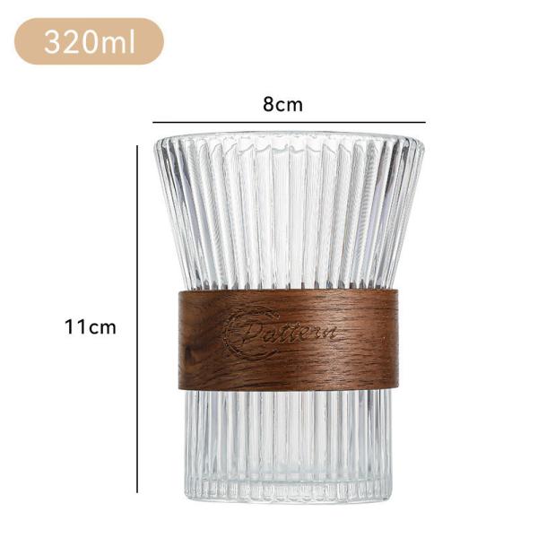 Eco-Friendly Japanese Juice Cup with Vertical Pattern and Anti-Ironing Glass