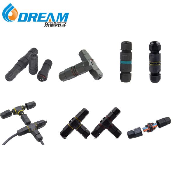 Conector de cable impermeable de 3 pines IP68 Conector eléctrico hombre/mujer para exteriores