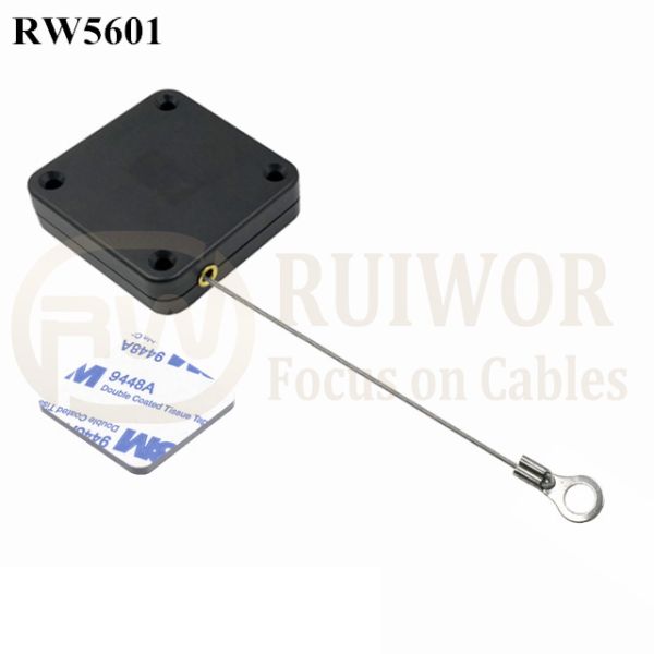 RW5601 Square Heavy Duty Retractable Cable With Ring Terminal Inner Hole 3mm 4mm 5mm For Option