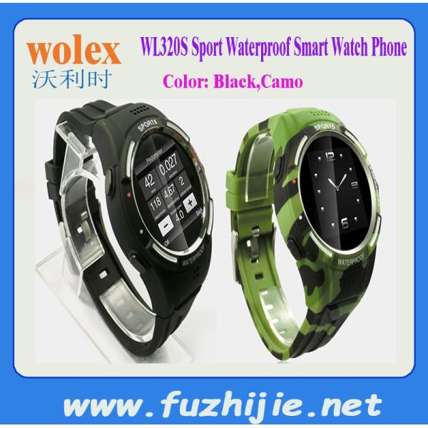 WL320S Sport Waterproof Watch Mobile Phone with 2.0MP Camera GSM Dual-Bluetooth