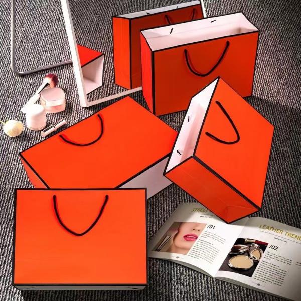 Shoes Custom Paper Shopping Bags Bronzing Silver 250gsm Ivory Favour Bags