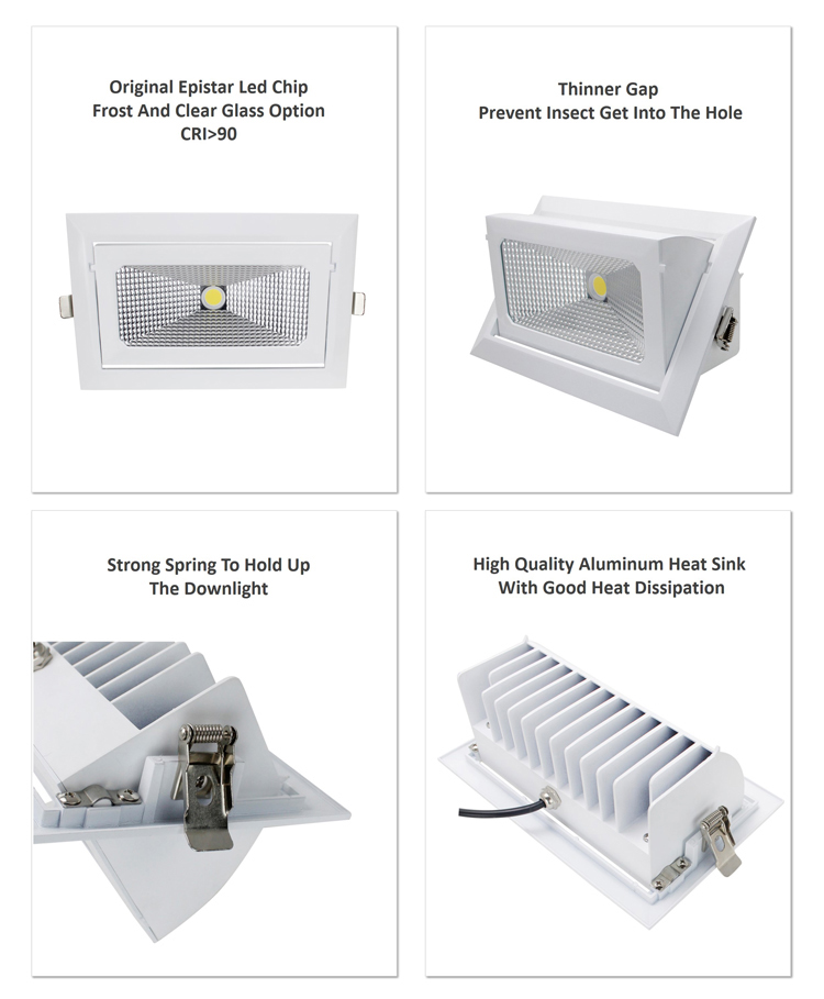 Удар Smd на открытом воздухе утопленное прямоугольное Downlight 40w шайбы стены