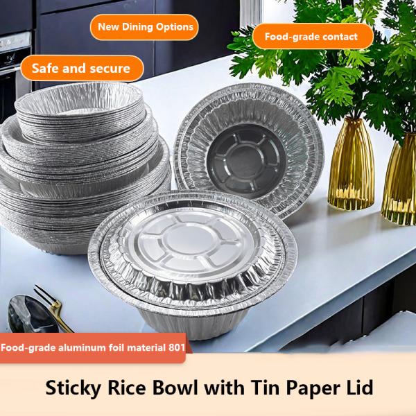 Disposable bowl for food packaging and storage made of durable and eco-friendly aluminum foil