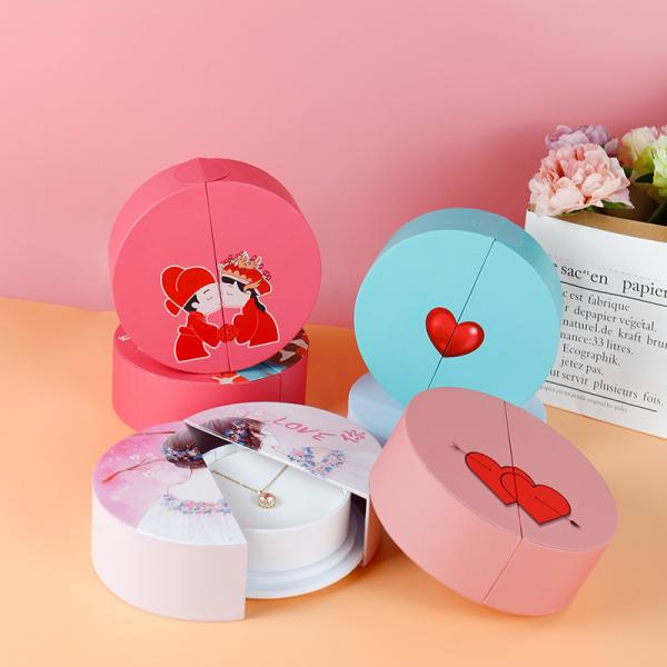 Round Dia 15x5cm Small Jewelry Packaging Boxes Eco Friendly Necklace Storage Box