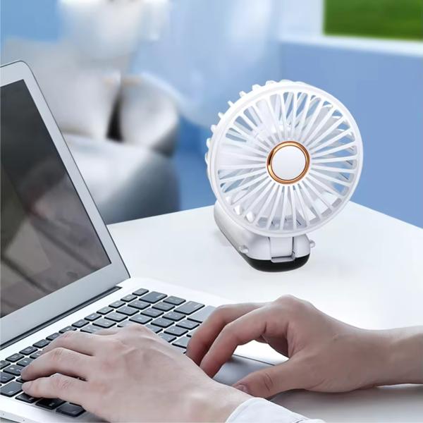 Mini Desk Foldable Fan 1200mAh 5 Speeds Ultra Quite Portable Handheld Fan for Women Girl