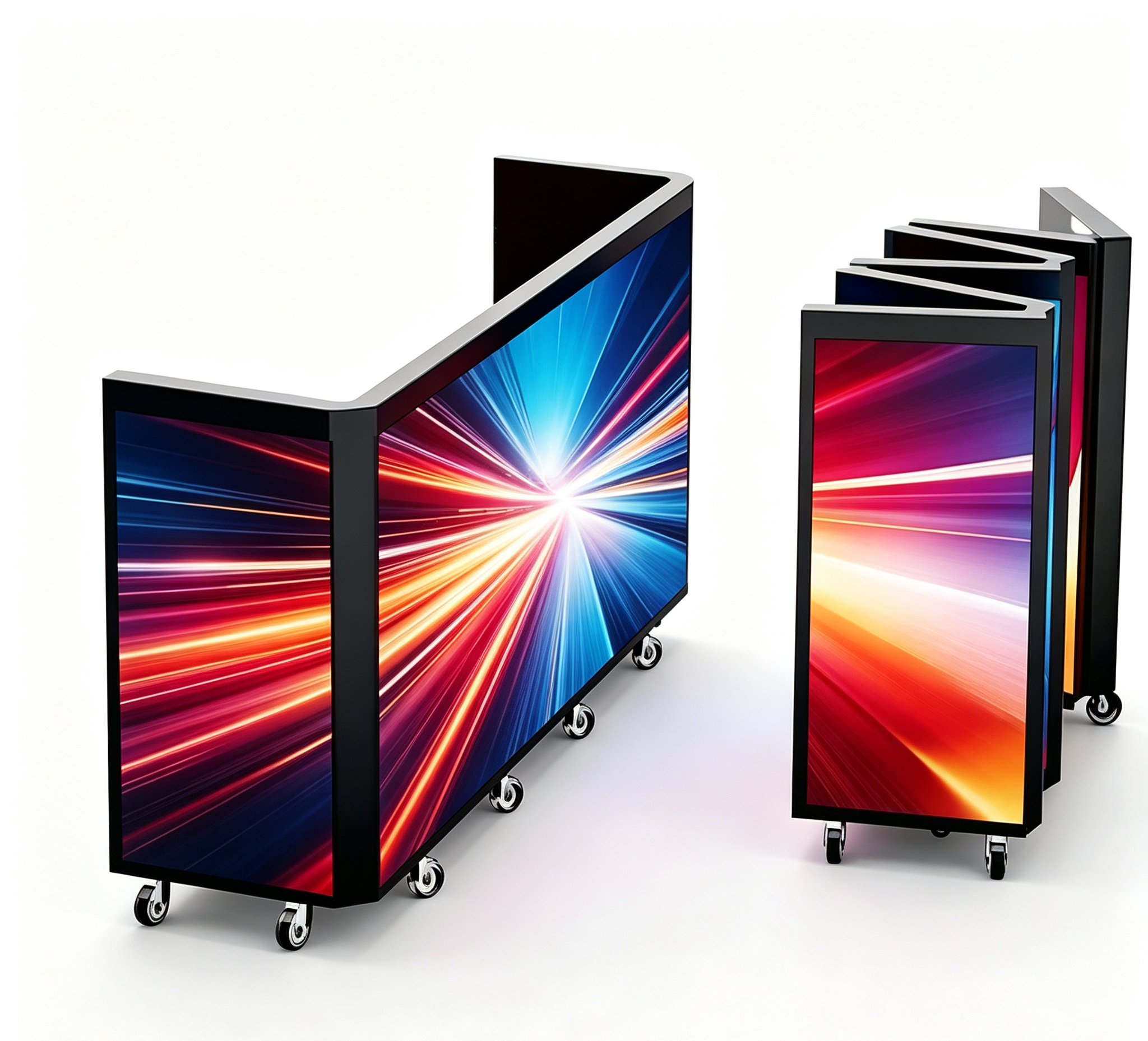Portable 6-Folding LED Reception Desk with Compact Transportation and Fast Installation