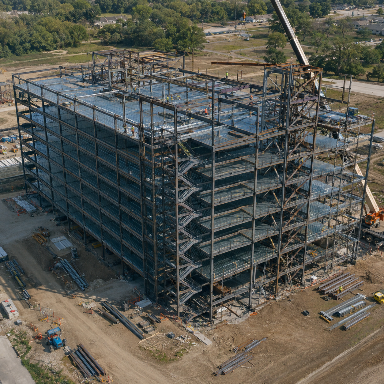 Mixed Use Steel Structure Commercial Building Q235 Q355 Corrosion Resistant