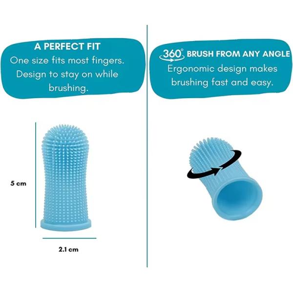Brosse à dents douce pour chien Brosse à doigts en silicone Brosse à doigts pour chiot Nettoyage des dents facile