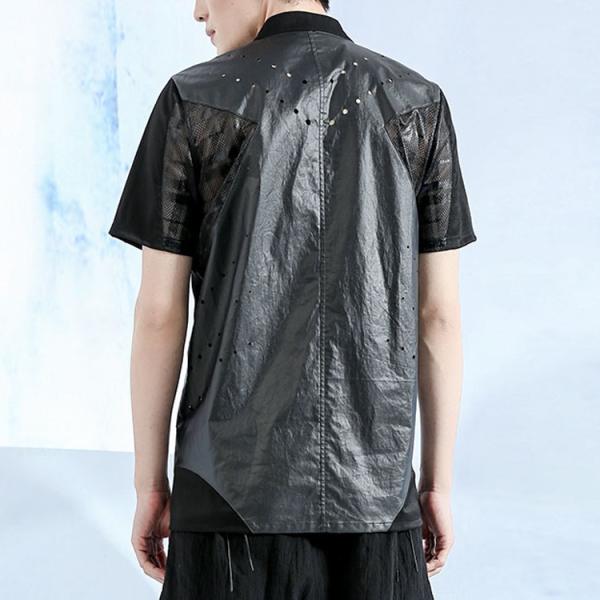 Summer Short Sleeve Mens Fashion Casual Shirts / Business Work Shirts With Zipper