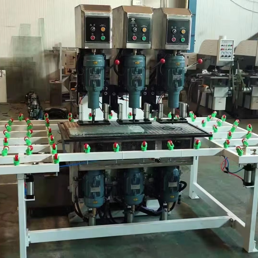 Foshan Star SXZK-0222 Three Heads Automatic Glass Drilling Machine Pneumatic Vertical