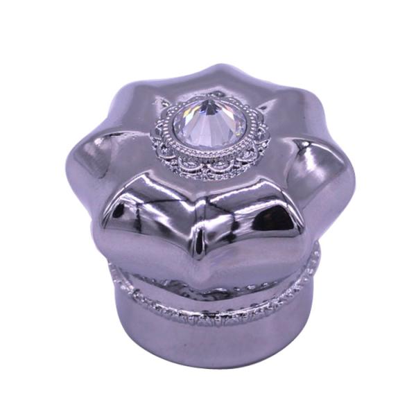 Крышка духов сплава цинка дизайна уникальная кристаллическая, крышка кроны металла формы цветка