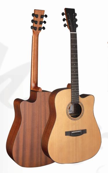 41inch Good quality Korean Pine solidwood acoustic guitar matt color wholesale AG58C