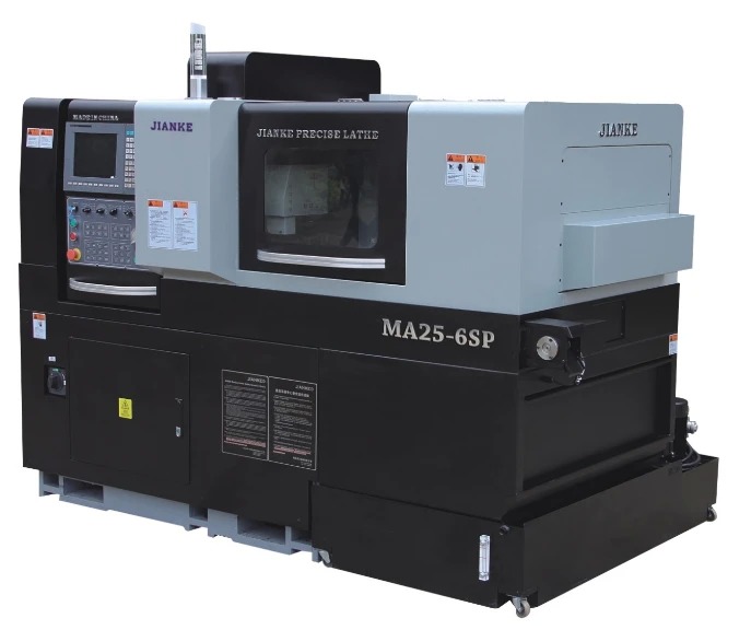 JIANKE MA25-6SP Swiss Type CNC Lathe with B Axis Power Mechanism Deep Drill Max 400mm and Dual Mode Operation Sliding Headstock Lathe