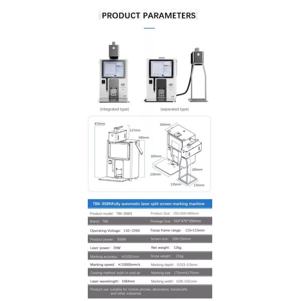 Portable Laser Machine 958N Full-Automatic Screen Breaker Machine with High Precision Detachable Machine
