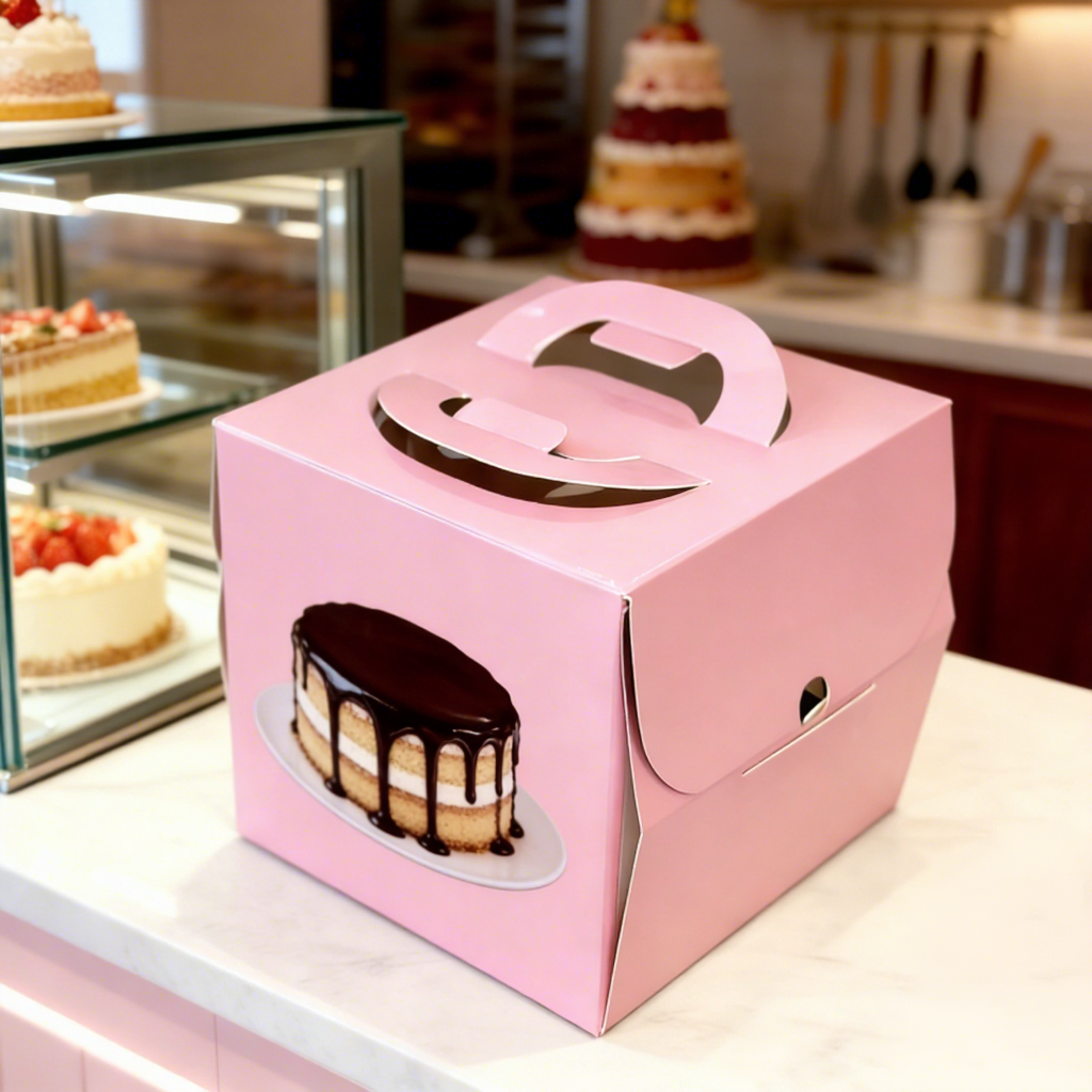 Wholesale Custom Logo Printing Eco-Friendly Recyclable Durable Sturdy Pastry Cake Box for Bakery Packaging