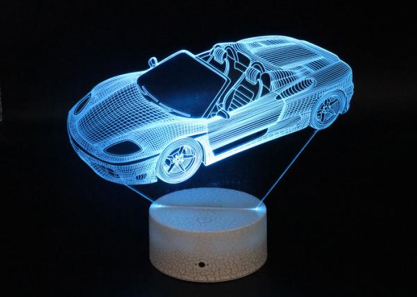 Car 3D LED Illusion Lamps 7 Colors Boys Bedrooms 3 AA Battery With Timer