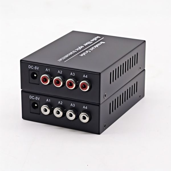 4 Channel RCA Audio Fiber Optical Extender Unidirectional Analog Audio Extender