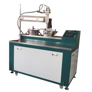Industrial Glue Potting Machine specialized in black epoxy glue dispensing with accurate 5 to 1 ratio ideal for water pump manufacturing lines