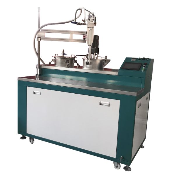 Industrial Glue Potting Machine specialized in black epoxy glue dispensing with accurate 5 to 1 ratio ideal for water pump manufacturing lines