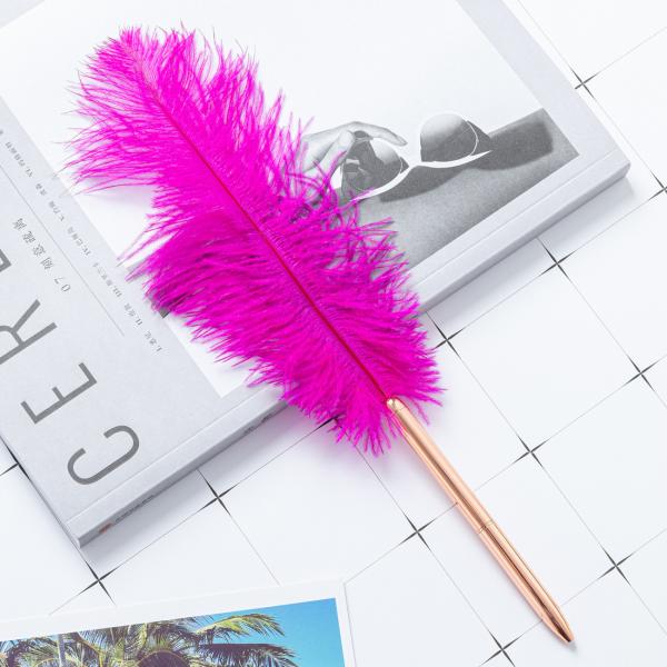Colorful Feather Ball Point Pen Metal Creative Gift Ballpoint Pens For Office School