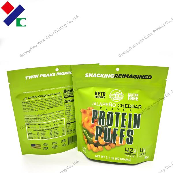 Eco Friendly Stand Up Zipper Pouch Spicy Flavour Popcorn Packaging Bags Long Shelf Life