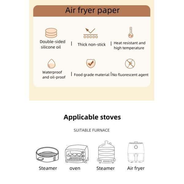 Square Non-Stick Waterproof Baking Cooking Parchment Air Fryer Disposable Paper Liner