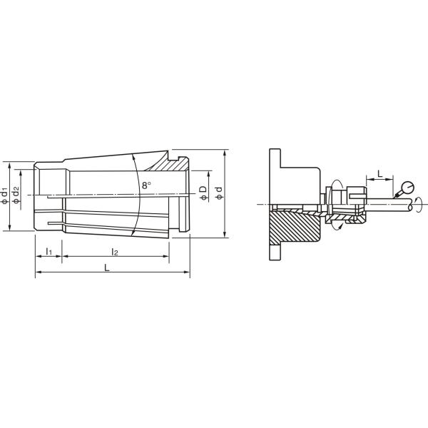 SK16 High Accuracy CNC Collet For Clamping Straight Shank Cutting Tools , ISO9001 listed