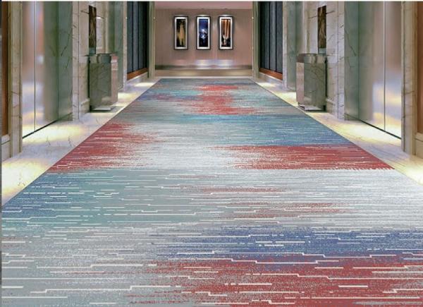 Hotel Full Pave Nylon Commercial Floor Mat Fireproof 4m Width