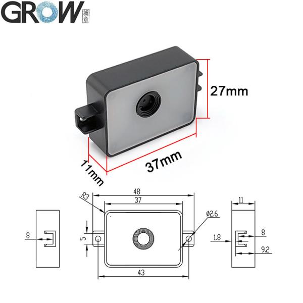 GROW GM78 Module de lecteur de code-barres 1D 2D avec interface USB UART DC5V multi-codes global, support QR DM AZTEC PDF417