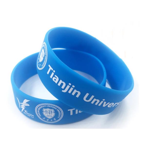 Widen custom Silicone bracelet for boys girls logo Wristband Recessed Rubber strap words color size