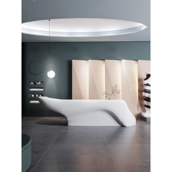 White Lacquered Fiberglass Reception Desk For Hotel Lobby Beauty Salon