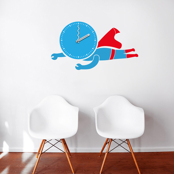 Vinyl Wall Sticker Clock / Wall Stickers with 25cm Metal Clock 25*25 cm 25A003