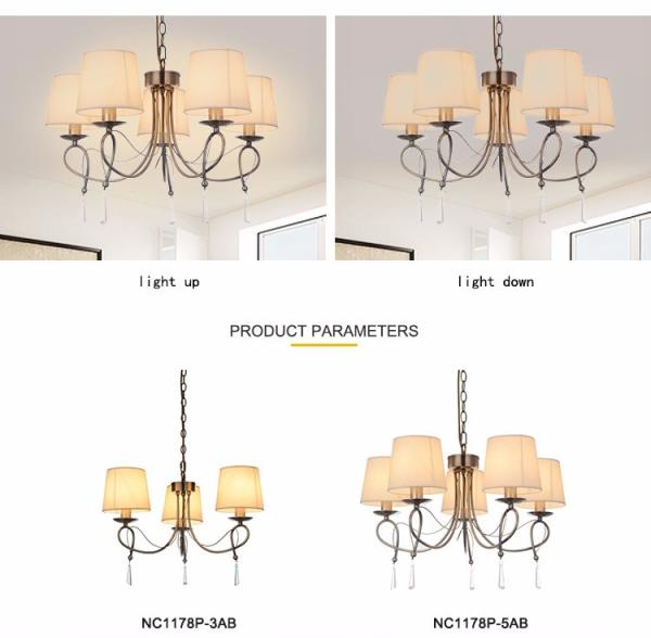 Mission style Metal chandelier for Living room Kitchen Lights Fixtures （WH-MI-13)