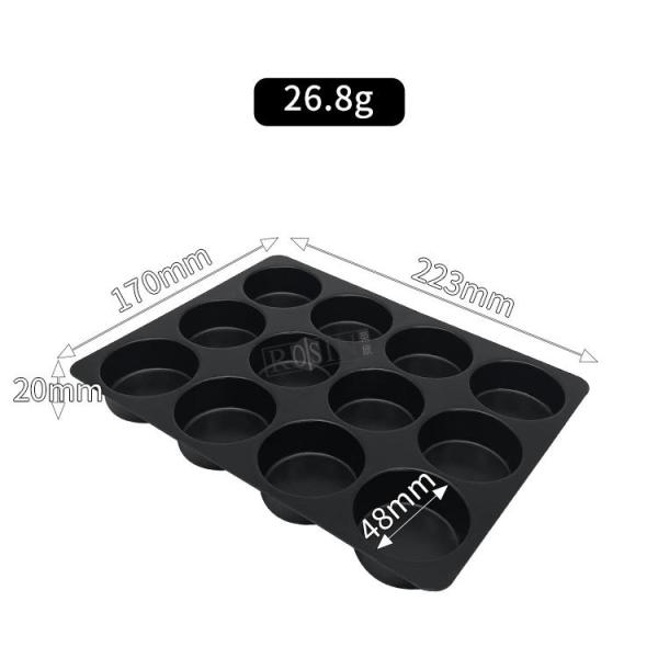 Round Black Plastic Chocolate Packaging Vacuum 12 Cavity Plastic Chocolate Tray