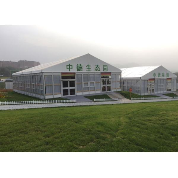 Clear Span Hard Glass Wall Outdoor Party Tent With Wooden Flooring And Drapery