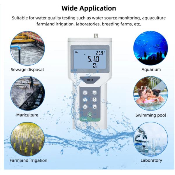 65*40mm Multi-line LCD Backlight Display Handheld Oxidation Reduction Potentiometer IP67