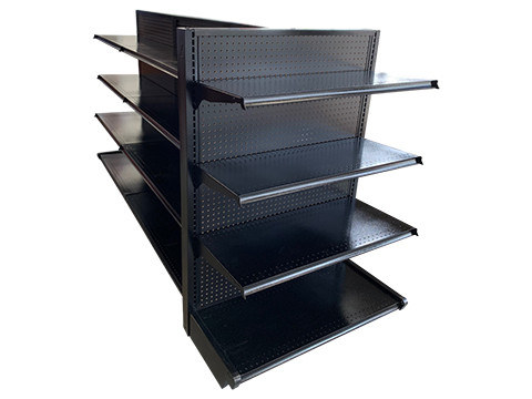 12ft W 84H Retail Gondola Units 15 Shelves Grocery Store Display Racks For Food Wine