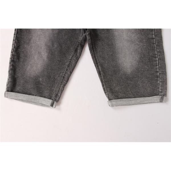 Black Washed Men's Denim Half Pants Mens Elastic Waist Jean Shorts