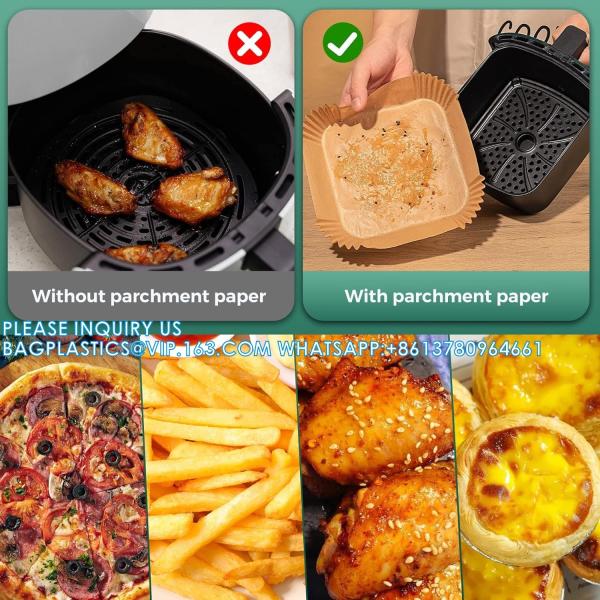 Air Fryer Paper Liners,125Pcs Parchment Paper, Air Fryer Disposable Paper Liner For Microwave, Air Fryer Liner