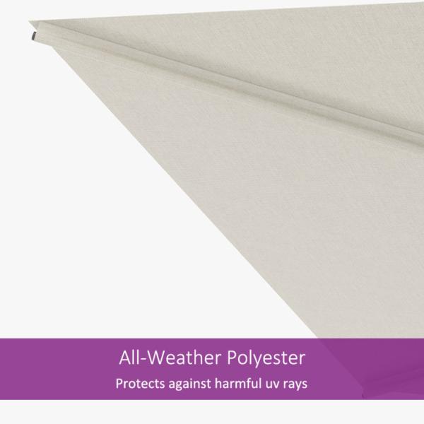 Modern Design Rectangle Balcony Sun Shade Umbrella with Waterproof Canopy by AJUNION
