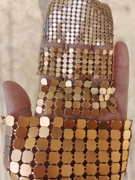 Shuolong Hotel Metal Sheet Cloth Decorative Steel Metal Sequin Cloth
