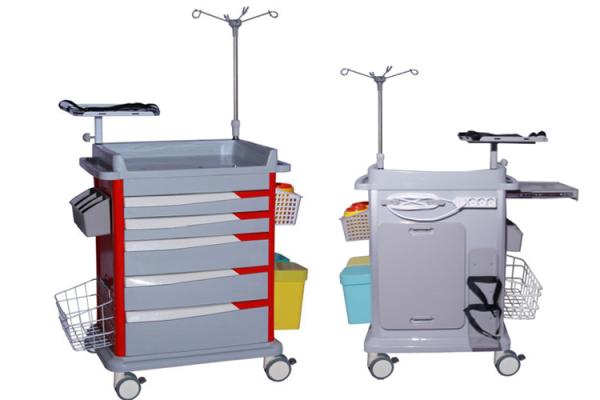Luxurious ABS Hospital Ttrolley Plastic Emergency Medical Cart Colorful Drawers (ALS-ET002)